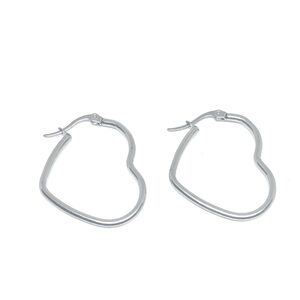 Stainless Steel Heart Hoop Earrings